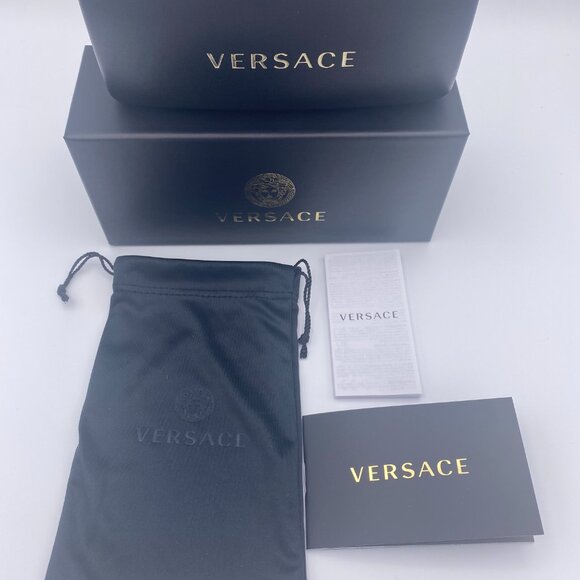 Versace Sunglasses Case Set,Black Hard Clamshell,Boxed,Drawstring Bag, Auth Card - Picture 3 of 10